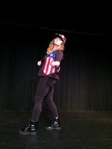 Michelle Leatherby'16 as one of the characters from the show!