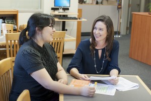 CES staff counseling student 