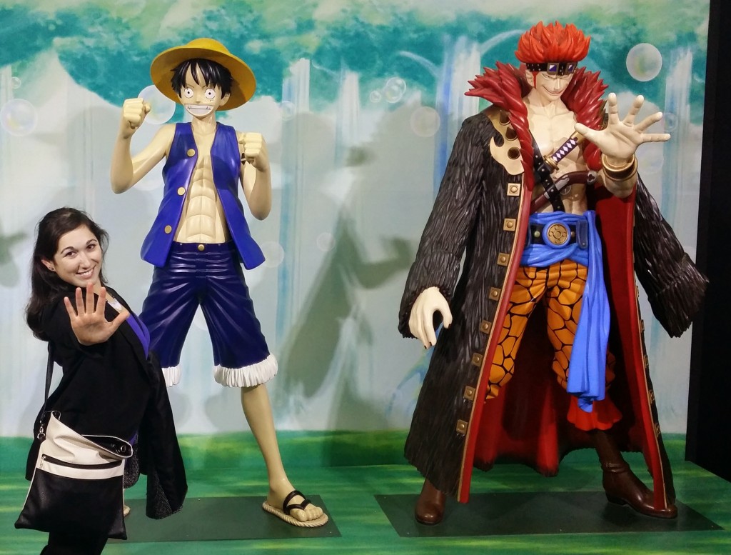 Anime statues at a OnePiece animation exhibit in Busan crop