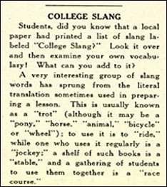 From the Archives: Whatta Bust – Slang in Ye Olden Days of Our University