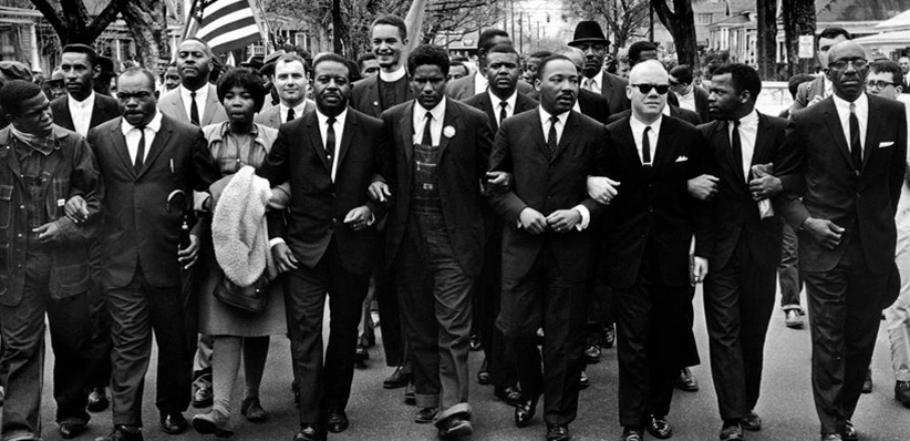 Martin Luther KING on the Selma March for racial equality and voting rights. Alabama. 1965. 