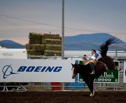 An example of incongruity: Boeing sponsoring a rodeo.