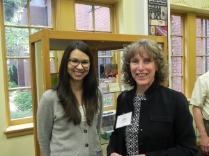 Katie Henningsen (left) poses with Laura Russell, recipient of the Collins Library Award. hoto credit: Mark Hoppmann 