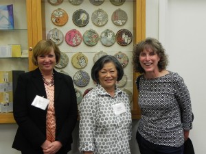 (From left to right) Jane Carlin, Director of Collin Memorial Library stands with MalPina Chan and Laura Russell photo credit: Mark Hoppmann