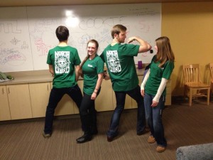 North Quad t-shirts designed by A/L resident, Kyle (second from right) 