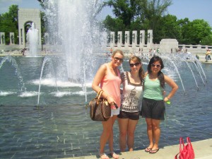 2 of my roommates and I at the WWII Memorial on Memorial Day