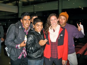 Ana-Elisa, one of the girls in my group being bombarded with Chileans who wanted their picture with her. 