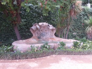 A fountain in the Garden near the Alhambra where we walked with our class... Picturesque