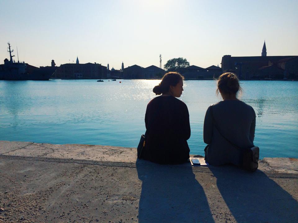 Ally and Maia enjoying the Venice view