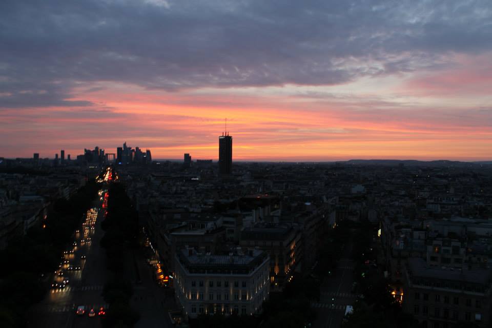 Sunset from atop the Arch de Triumph