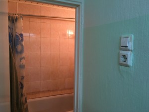 In Russia the light switches for the bathroom are on the outside for whatever reason...