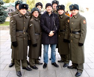 Me with a group of Russian Soldiers I got to take this picture (don't ask me how).