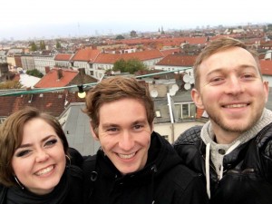 Jakob, Tay, and I at the secret rooftop bar in Berlin, Germany.