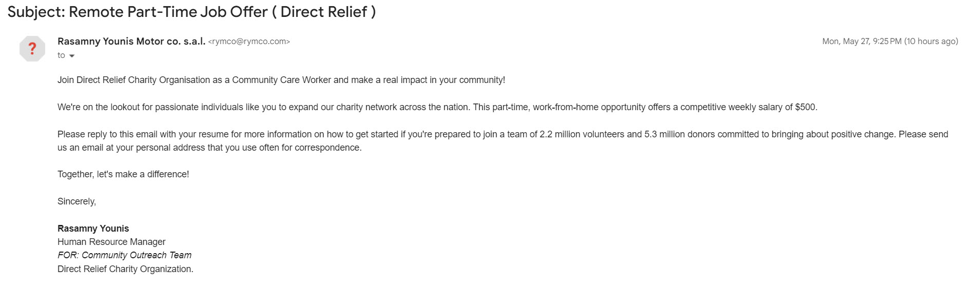 phishing-from-5-27-2024-remote-part-time-job-offer-direct-relief